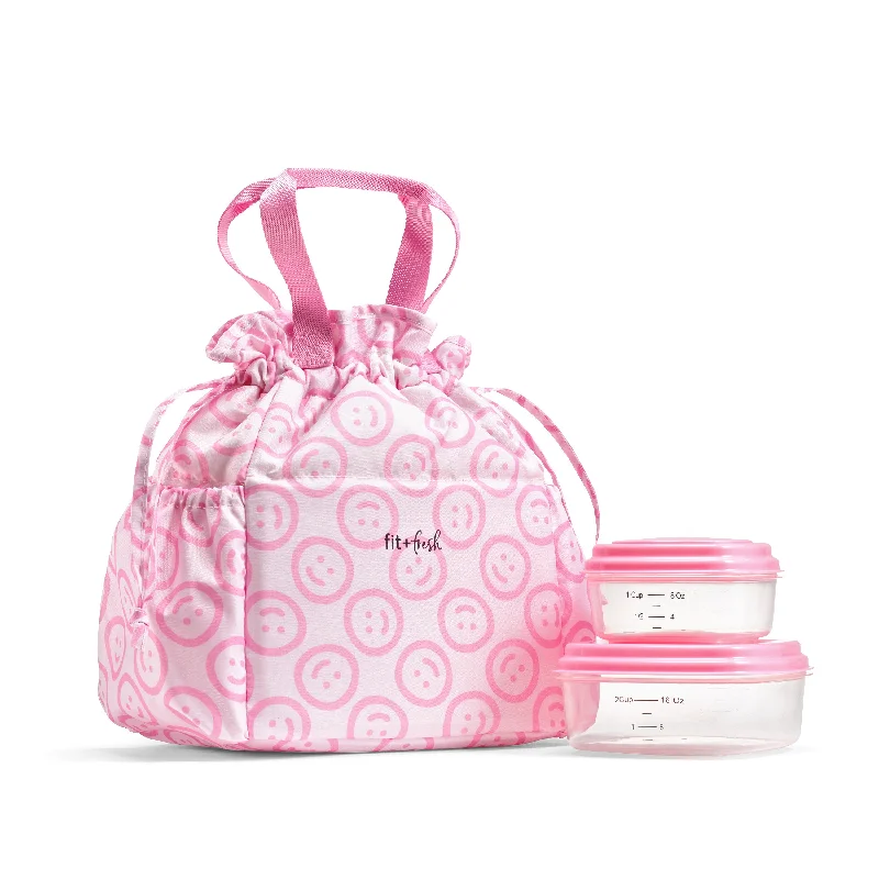 Cromwell Cinch Lunch Tote, Pink All Smiles