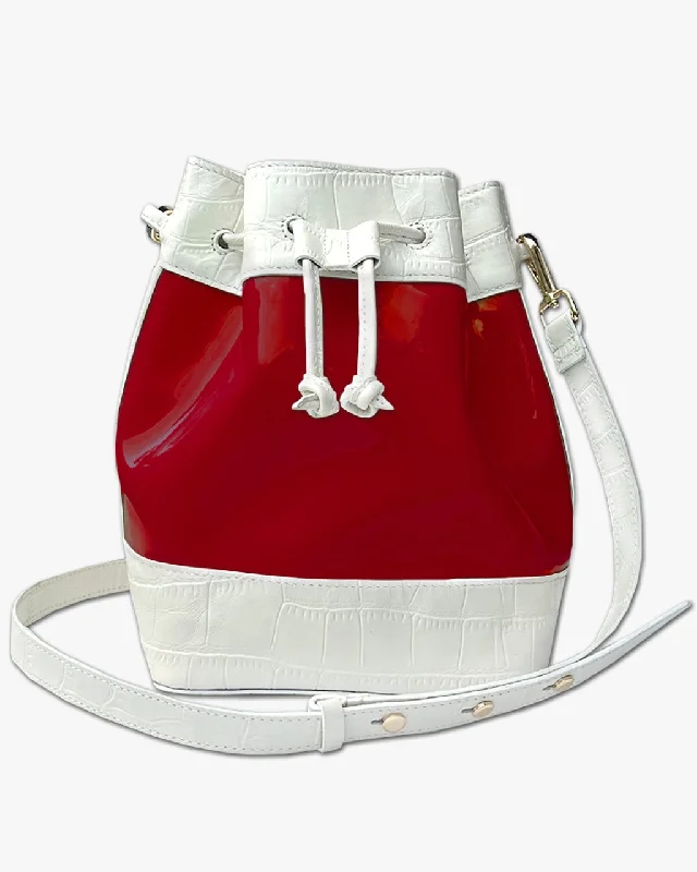 JELLY BUCKET BAG | WHITE & RED