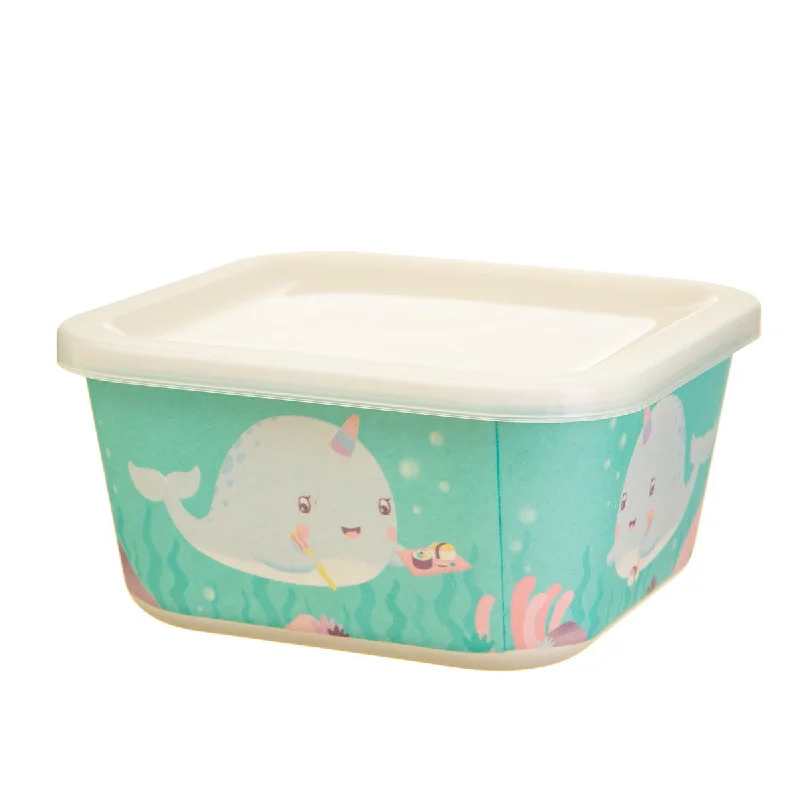 RJB Stone Alma Narwhal Bamboo Square Lunch Box