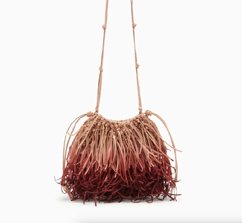 Valeria Fringe Crossbody Pomegranate Ombre