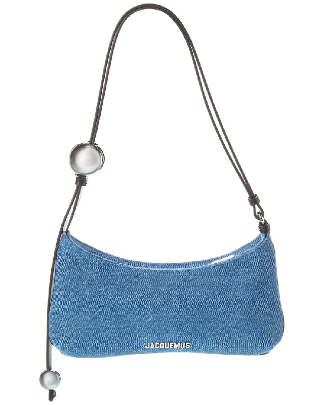 Jacquemus Le Bisou Perle Denim & Leather Hobo Bag