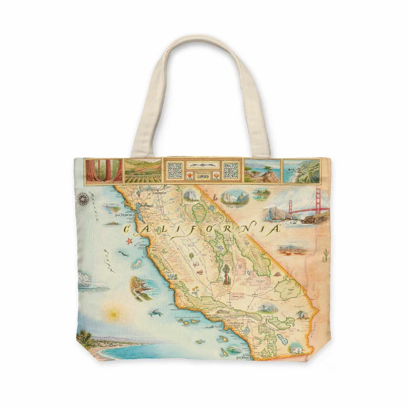 California State Map Canvas Tote Bag