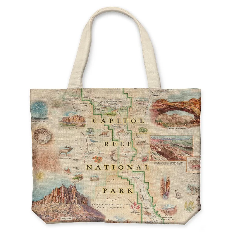 Capitol Reef National Park Map Canvas Tote Bag