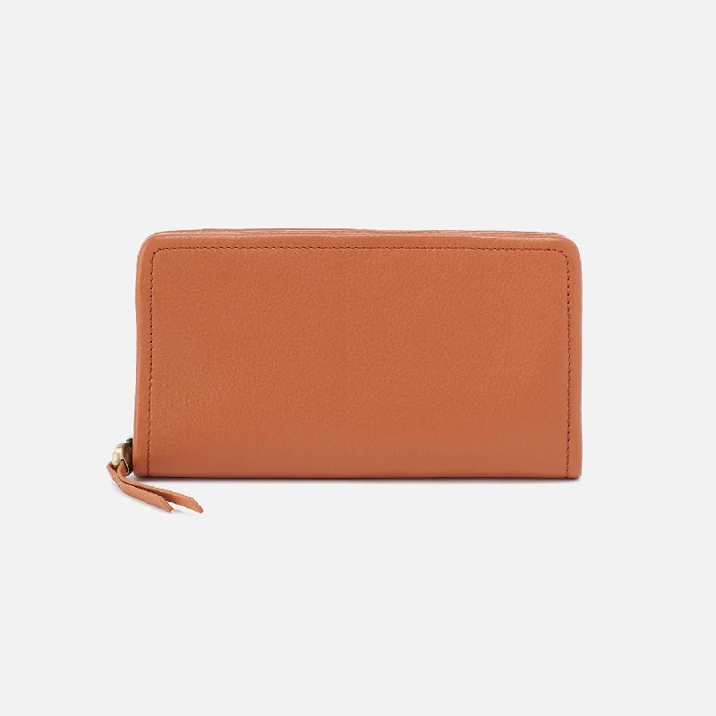 Cass Large Wallet In Pebbled Leather - Butterscotch