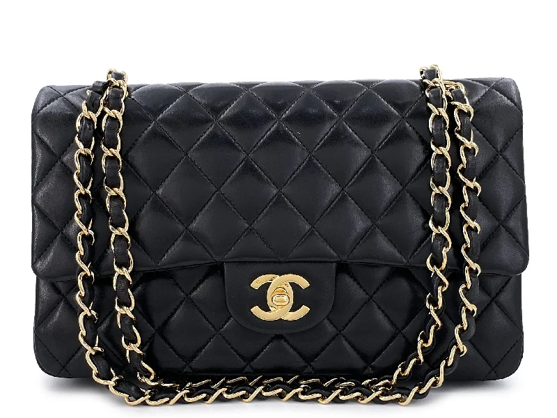 Chanel 2008 Vintage Black Medium Classic Double Flap Bag 24k GHW 0O3