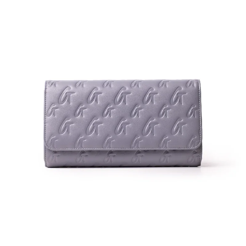 GLAM-AHOLIC MONOGRAM TRAVEL WALLET GRAY