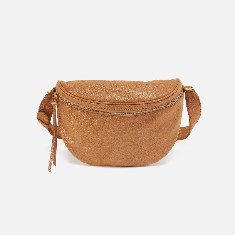 Juno Belt Bag In Metallic Leather - Gold Rush