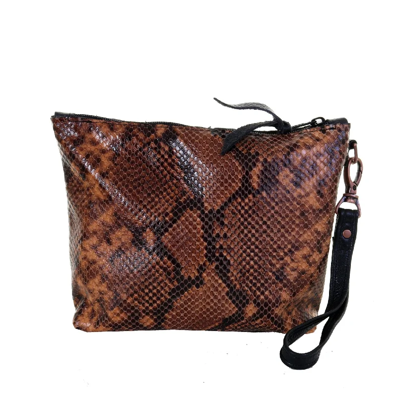 LMP23 - Copperhead Snake Print Large Makeup Pouch