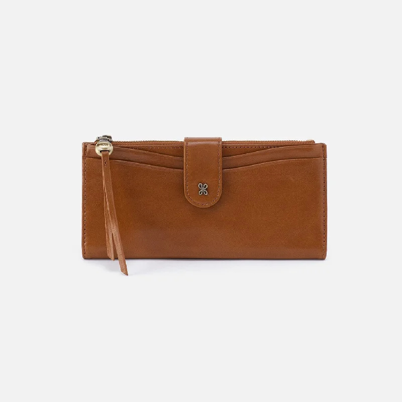 Max Continental Wallet in Polished Leather - Truffle