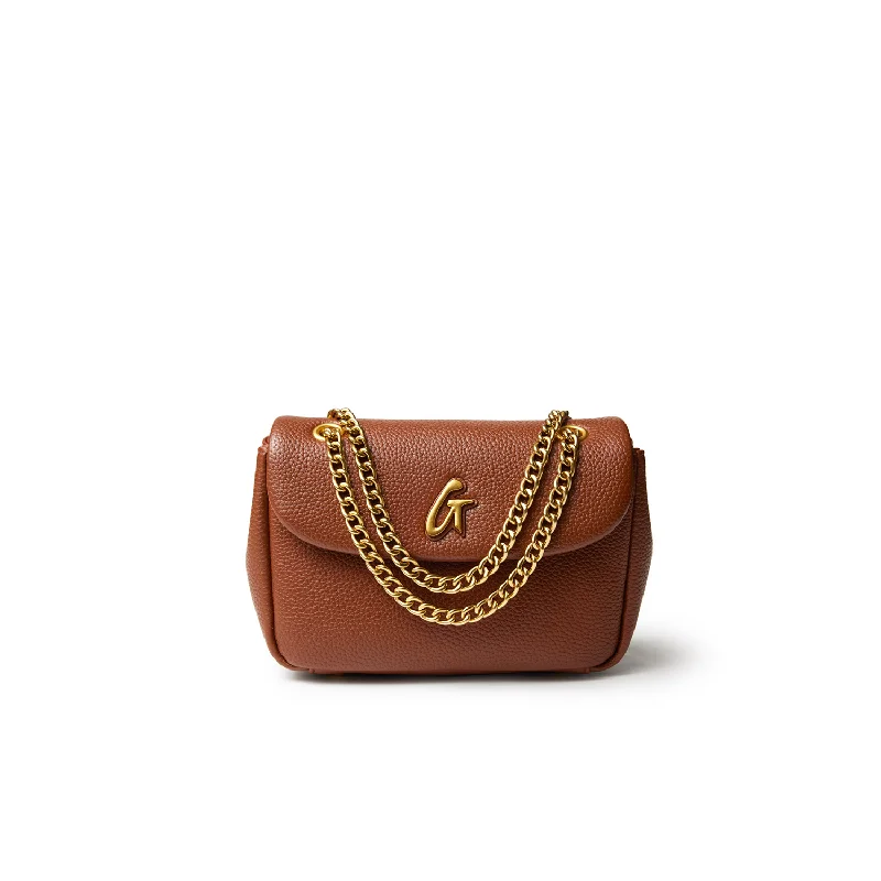 PEBBLE MINI FLAP BAG BROWN