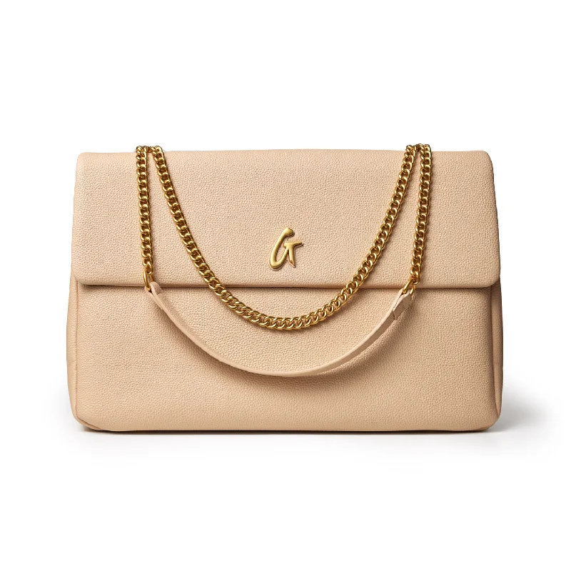 PEBBLE XL FLAP BAG NUDE