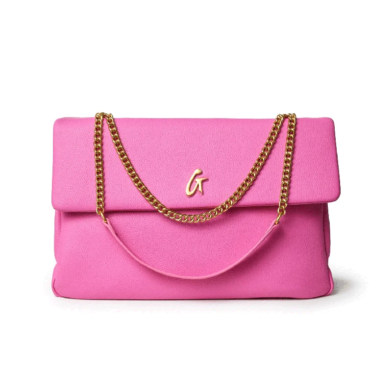 PEBBLE XL FLAP BAG HOT PINK