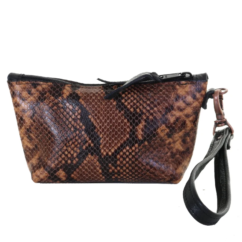 SMP15 - Copperhead Snake Print Small Makeup Pouch