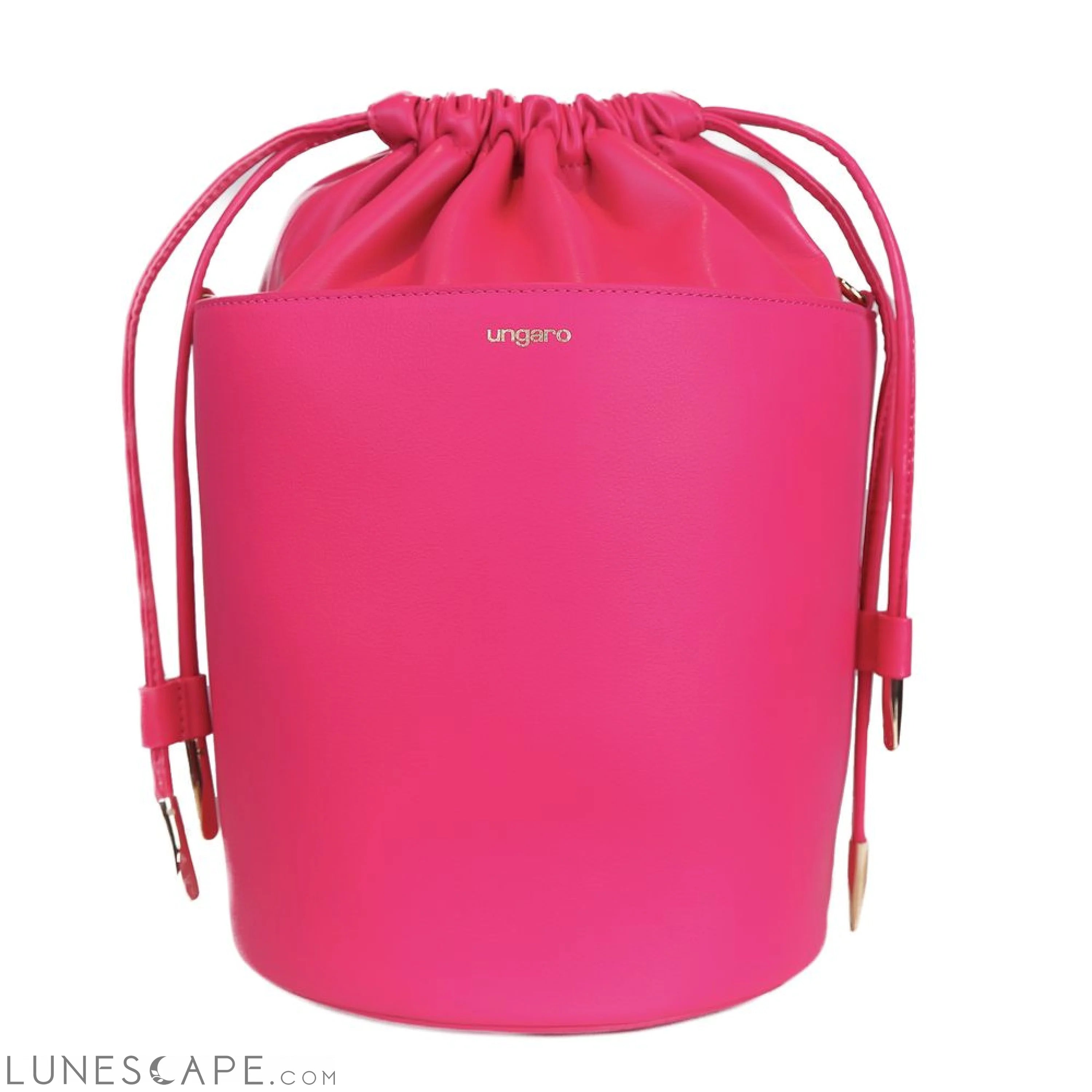 Ungaro Fuchsia Elegance Leather Bucket Bag