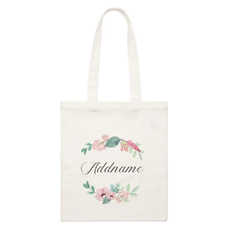 Beautiful Flower Wreath White Canvas Bag