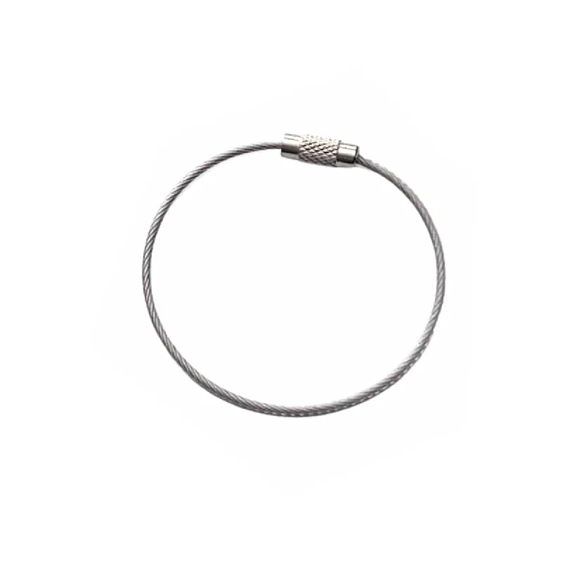 Wire Loop Luggage Tag Holders - 6 inch Metal Stainless Steel Cable Ring Connectors for Keys or Luggage Tags