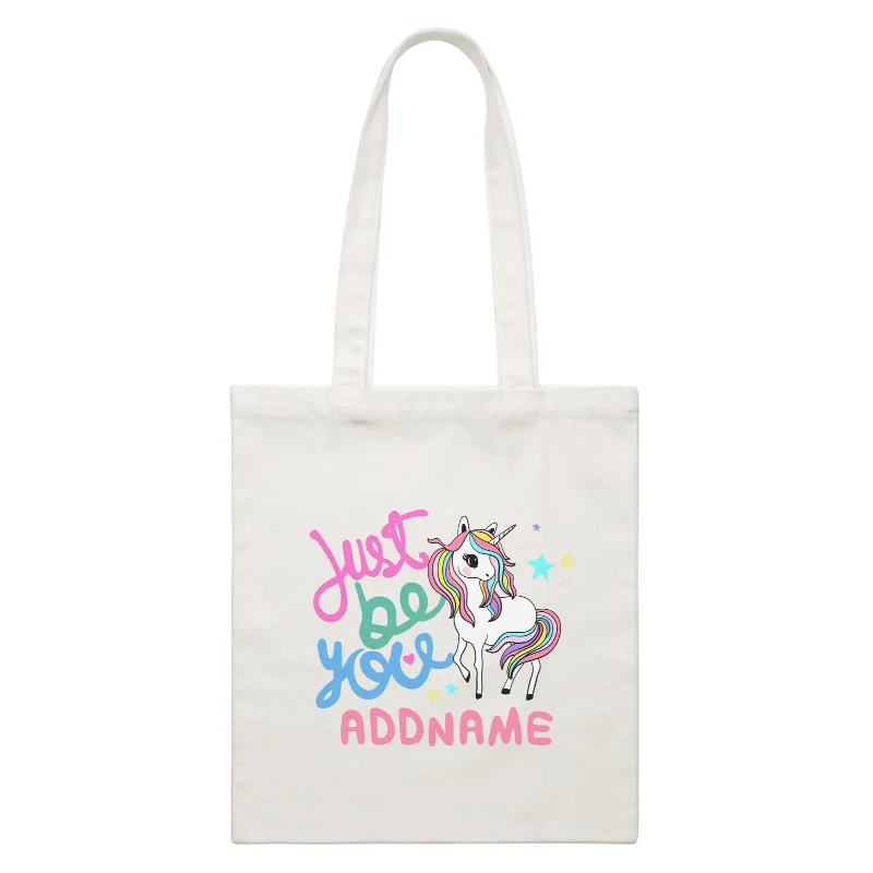 Children's Day Gift Series Just Be You Cute Unicorn Addname  Canvas Bag