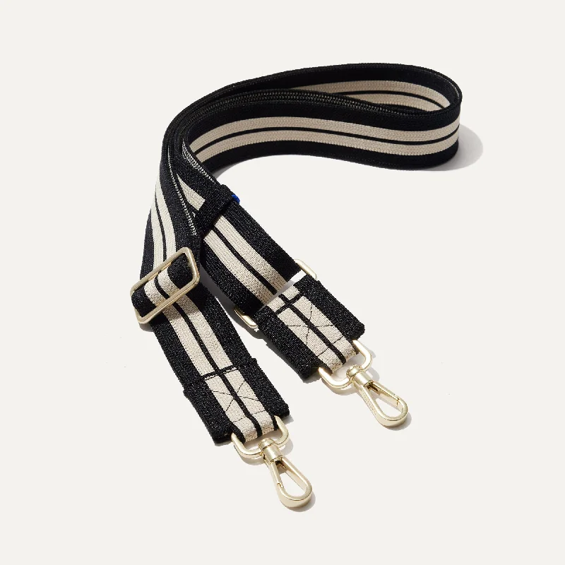 The Crossbody Strap - Black and White Stripe