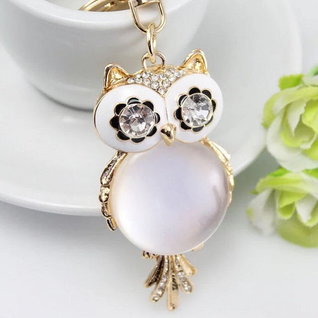 Good O' Moonstone Owl Bag Charm