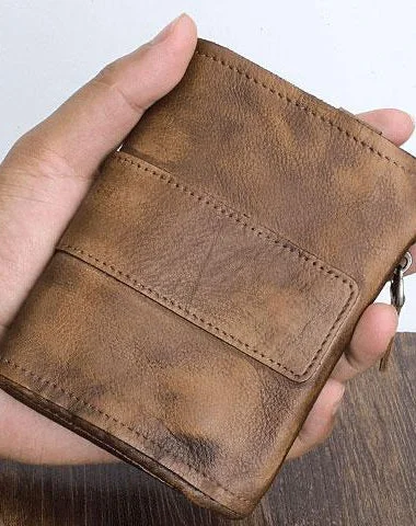 Handmade Mens Chain Biker Wallet Cool billfold Leather Wallet Men Small Wallet for Men