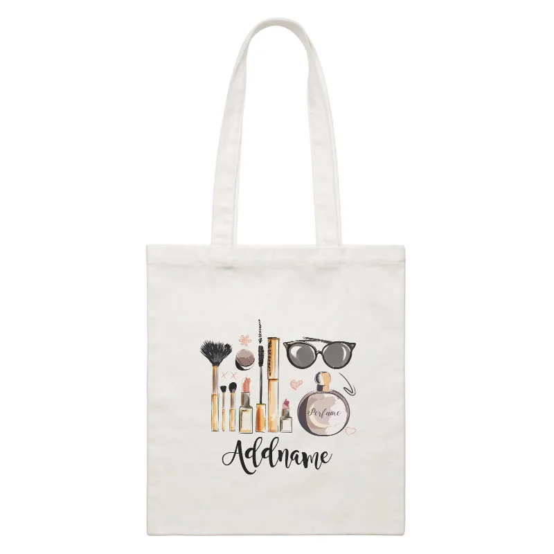 Make Up Quotes Beauty Kit Addname White Canvas Bag