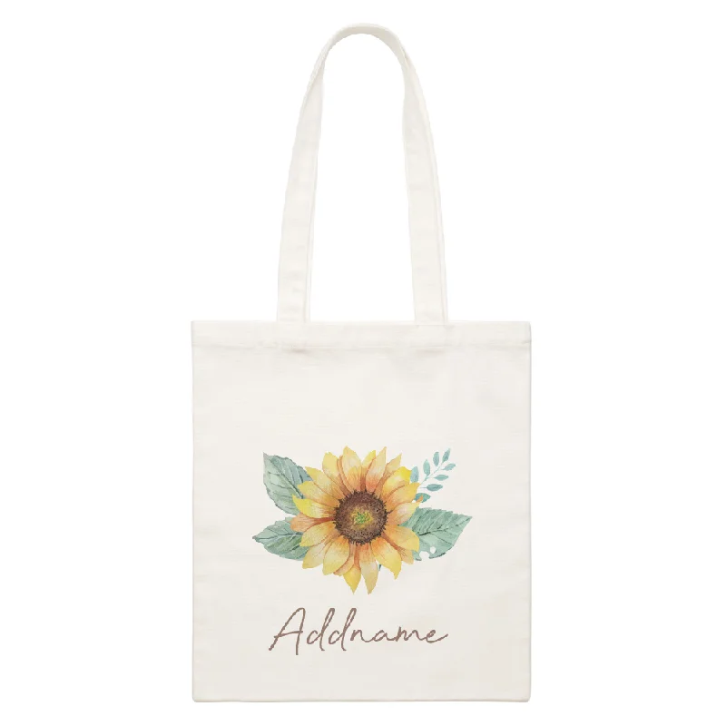 Pastel Flower Sunflower White Canvas Bag