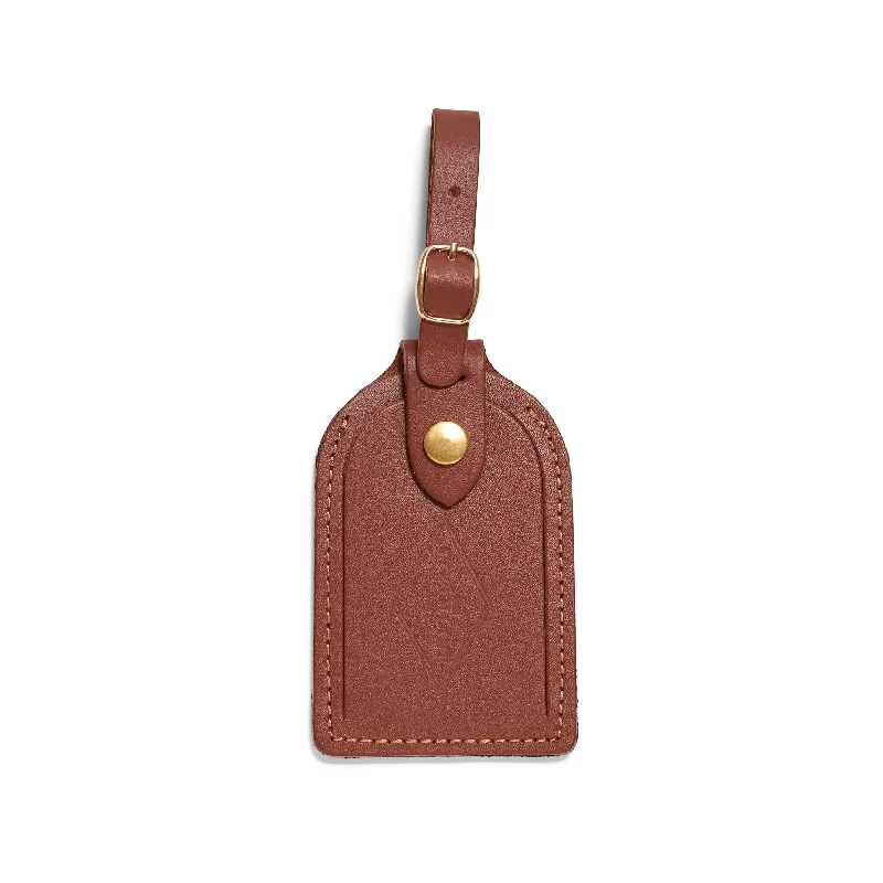 Pioneer Top Grain Brown Leather - Luggage Tag