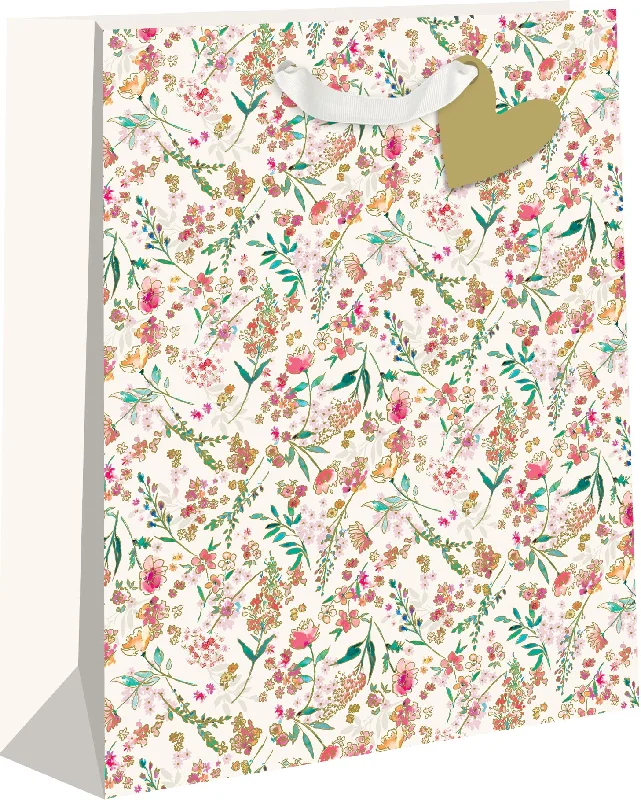 Pretty Floral Creme Large Gift Bag