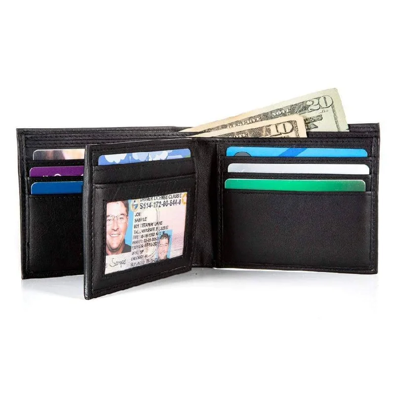 Mens RFID Wallet -  10 Slot Bifold Wallet with ID Window